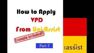 Applying VPD from Uniassist  Applying Masters Part 5  Tutorial [upl. by Eetnom]