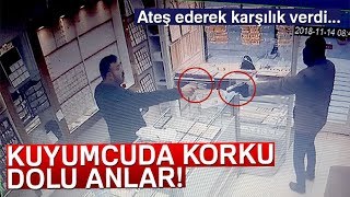 Ankarada Kuyumcunun Silahlı Soyguncuyu Püskürtme Anı Kamerada [upl. by Lorola]