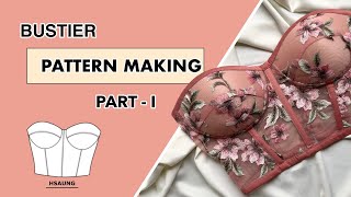 Bustier Pattern Making How to draft Bustier Top Pattern [upl. by Lazar808]