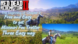 HORSE MISSOURI FOX TROTTER THREE EASY WAY TO GET MISSOURI FOX TROTTER RED DEAD REDEMPTION2 [upl. by Eisle839]