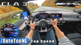 Mercedes AMG CLA 35  TOP SPEED on AUTOBAHN POV NO SPEED LIMIT by AutoTopNL [upl. by Kask]