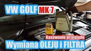 VW Golf 7 16 TDI CLHA  Wymiana Oleju  Filtra Oleju i Kasowanie Przeglądu Serwisowego [upl. by Anneres]