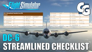 DC6 Streamlined Checklist no AFE  Optimized Startup Flow  Microsoft Flight Simulator [upl. by Neslund]