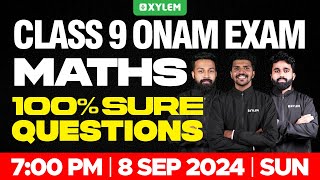 Class 9 Mathematics  Onam Exam  100 SURE QUESTIONS  Xylem Class 9 [upl. by Adnwahsat]