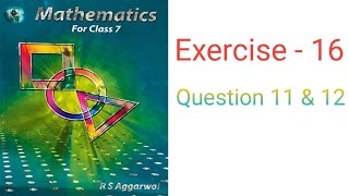 class 7 math rs aggarwal exercise 16 question 11 amp 12 solution congruency [upl. by Akinot]