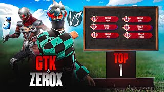 TGR GTK111 amp Zerox FF Vs 6 NEPAL TOP 1 PLAYERS 🔥🥶 [upl. by Elrahc]