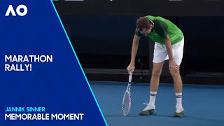 Jannik Sinner Wins HUGE 39Shot Rally in Mens Singles Final  Australian Open 2024 [upl. by Kuhn]