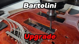 Bartolini pickup and preamp installation on a Yamaha TRB6 [upl. by Halyhs]