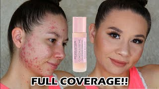 INSANE FULL COVERAGE FOUNDATION  MAKEUP REVOLUTION Conceal amp Define Foundation [upl. by Eybbob]