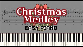 크리스마스 메들리 쉬운 피아노 커버  악보  계이름  easy piano  piano sheets  Christmas Medley Piano [upl. by Giustina591]