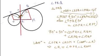 Tangents to two externally touching circles and the angle they subtend at the point of contact [upl. by Yelrah39]