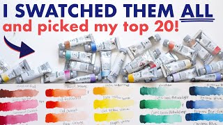 I swatched EVERY paint and picked TOP 20 for my NEW watercolor palette [upl. by Quita612]