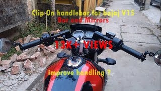 Bajaj V15 Handlebar Modification  Bar End Mirrors [upl. by Yentyrb]