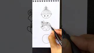 Draw different girls faces from circles howtodraw girlface princess easy drawing forkids diy [upl. by Onil]