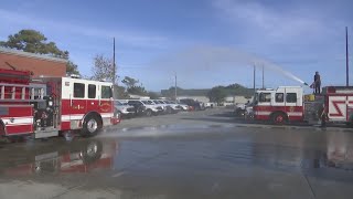 Beaufort Fire Department christens new truck [upl. by Ydolem]