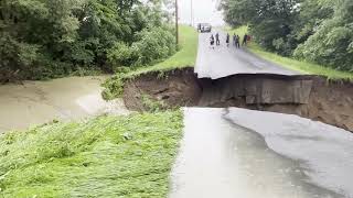 Pinewoods Rd washout July 9th 2023 Mechanicville  Melrose Schaghticoke NY upstate New York 12121 [upl. by Riamu914]