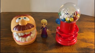 Mr Play Doh Head and Elsa Eat Gum balls and Go to the Dentist color educational video for kids [upl. by Montanez]