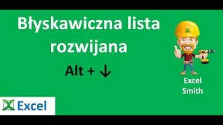 Excel  Błyskawiczna lista rozwijana Alt  ↓  porada 381 [upl. by Booze]