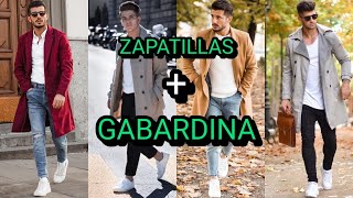 50 OUTFITS con GABARDINA  ZAPATILLAS para hombre ocasiones casuales Semi formales etc… [upl. by Atinnor890]