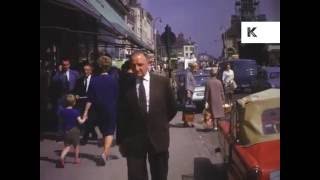 1960s Stockton on Tees Busy UK High Street Shops Cars [upl. by Ekim]