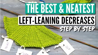 The best leftleaning decreases in knitting  6 neat alternatives step by step [upl. by Nosirrag]