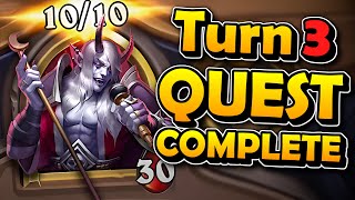 Quest Complete on Turn 3  Hearthstone Battlegrounds [upl. by Byram]