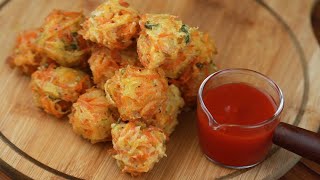 Easy potato fritters  Potato and Carrot fritter Recipes [upl. by Landri]