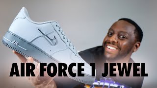 Nike Air Force 1 Jewel Cool Grey Wolf On Foot Sneaker Review QuickSchopes 698 Schopes HM0621 001 [upl. by Novrej]