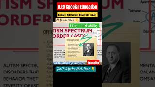 Disabilty 1 Autism Spectrum Disorder1Day 1Disabilityshorts specialeducation education viral [upl. by Arten844]