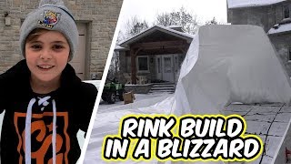 Trying to Build a Rink in a Blizzard and breaking 9 year olds ankles [upl. by Eicam809]