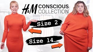 Size 2 amp Size 14 Try On The Same Outfits From HampMs Sustainable Line [upl. by Sairtemed]