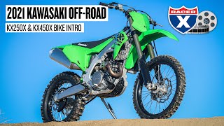 2021 Kawasaki KX250X amp KX450X Bike Intro  Racer X Films [upl. by Salome838]