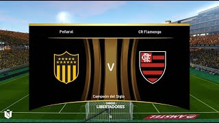 Peñarol vs Flamengo ● Copa Libertadores 2024 ● Gameplay Pes 2021 [upl. by Krischer]