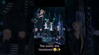 Jimin was unable to sing because he was laughing at Vs niconiconi 😂💜btsarmyshortstrending [upl. by Zandra528]