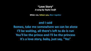 Love Story Karaoke Duet  Yellow  You  White  Me  Blue  Together [upl. by Elata103]