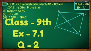 Class  9th Ex  71 Q 2 Triangles Maths NCERT CBSE [upl. by Wagner809]