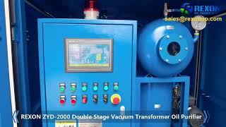 REXON Transformer Oil Purifier Machine Model ZYD20002000LitersHour Testing in Factory [upl. by Mayhew88]