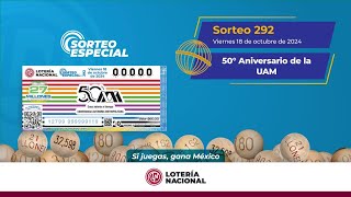 SORTEO ESPECIAL No 292 Celebrando el 50 Aniversario de la UAM [upl. by Latoyia]