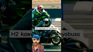 H2 kawasaki vs Hayabusa 🏍️😱 shorts [upl. by Otcefrep]