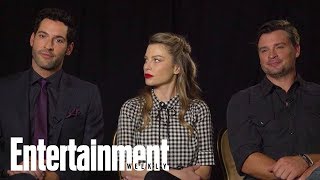 Lucifer Cast Hints At A Love Triangle In Season 3  Entertainment Weekly [upl. by Danaher953]