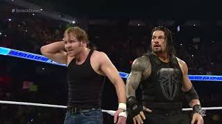 Roman Reigns amp Dean Ambrose vs The Dudley Boyz SmackDown February 18 2016 [upl. by Esinwahs]