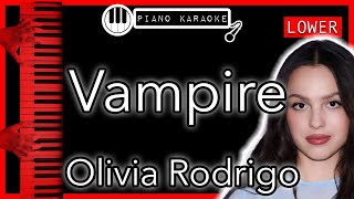 Vampire LOWER 3  Olivia Rodrigo  Piano Karaoke Instrumental [upl. by Vashtia]