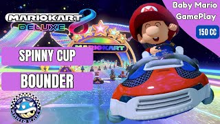 Mario Kart 8 Deluxe  BABY MARIO  BOUNDER 150CC  SPINNY CUP  No Commentary gameplay [upl. by Ecirtel]