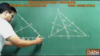 EL TEOREMA DEL BARICENTRO DEMOSTRACION EN PROPORCIONALIDAD GEOMETRICA [upl. by Mayworm]