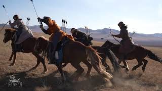 Traditional Mongolian Cavalry performing Horseback Archery  Namnaa Academy archers [upl. by Agnesse]