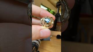 Stone Setting a Blue Topaz in a Gold Ring 💙  Jewelry Making  Small Jewelry Business [upl. by Coray]