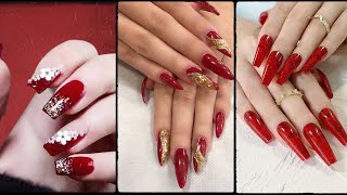 Amazing Red Nail Art  Rad Colour Nail Art Collection Special For Bridal  Olad Beauty [upl. by Jezabella]