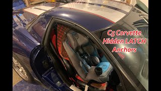 C5 Corvette Car Seat Install  Hidden LATCH Anchors [upl. by Gabbey549]