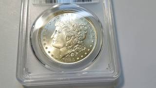 1883 o morgan silver dollar pcgs ms broadstruck out of collar [upl. by Lita153]