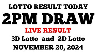 Lotto Result Today 2PM Draw November 20 2024 PCSO LIVE Result [upl. by Nolyk785]